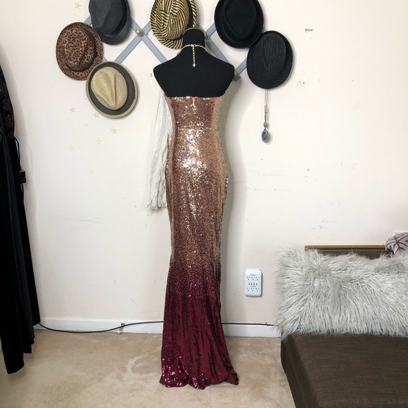 SEQUINED ombré sequined maxi dress - Picture 6 of 9